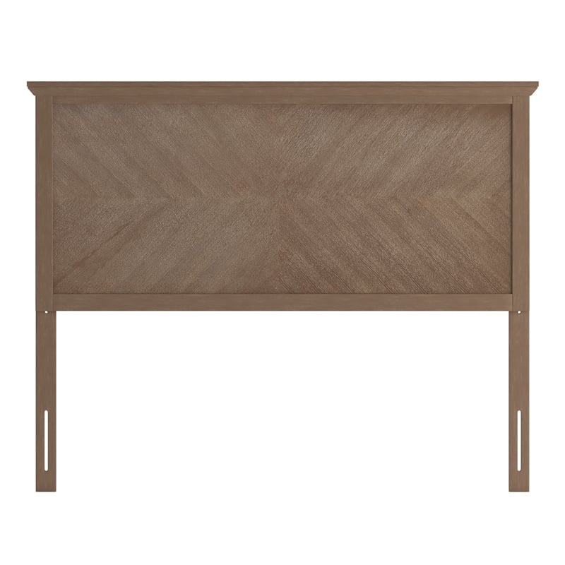 Bowery Hill Full Size Herringbone Wooden Headboard in Light Brown
