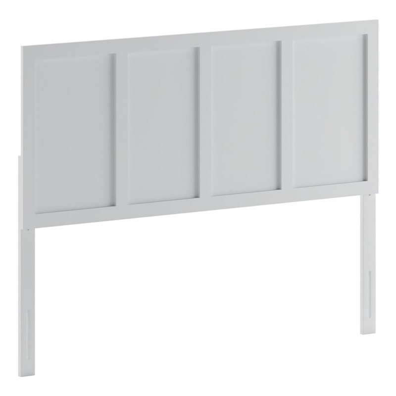 Bowery Hill King Wooden Headboard with 4 Adjustable Heights in White