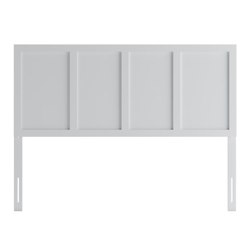 Bowery Hill King Wooden Headboard with 4 Adjustable Heights in White