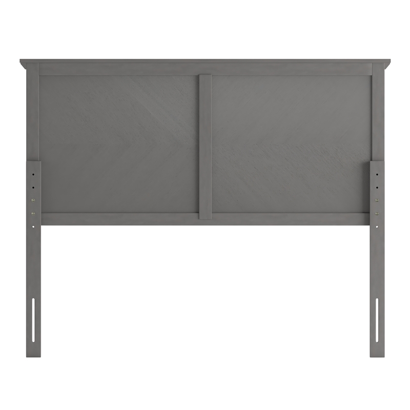 Bowery Hill Full Size Wooden Herringbone Headboard in Gray Wash