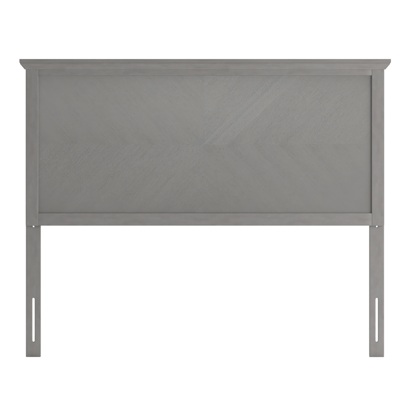 Bowery Hill Full Size Wooden Herringbone Headboard in Gray Wash