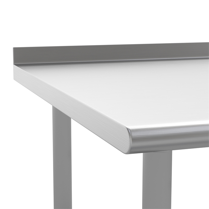 Bowery Hill Commercial Stainless Steel Kitchen Prep Table with Backsplash