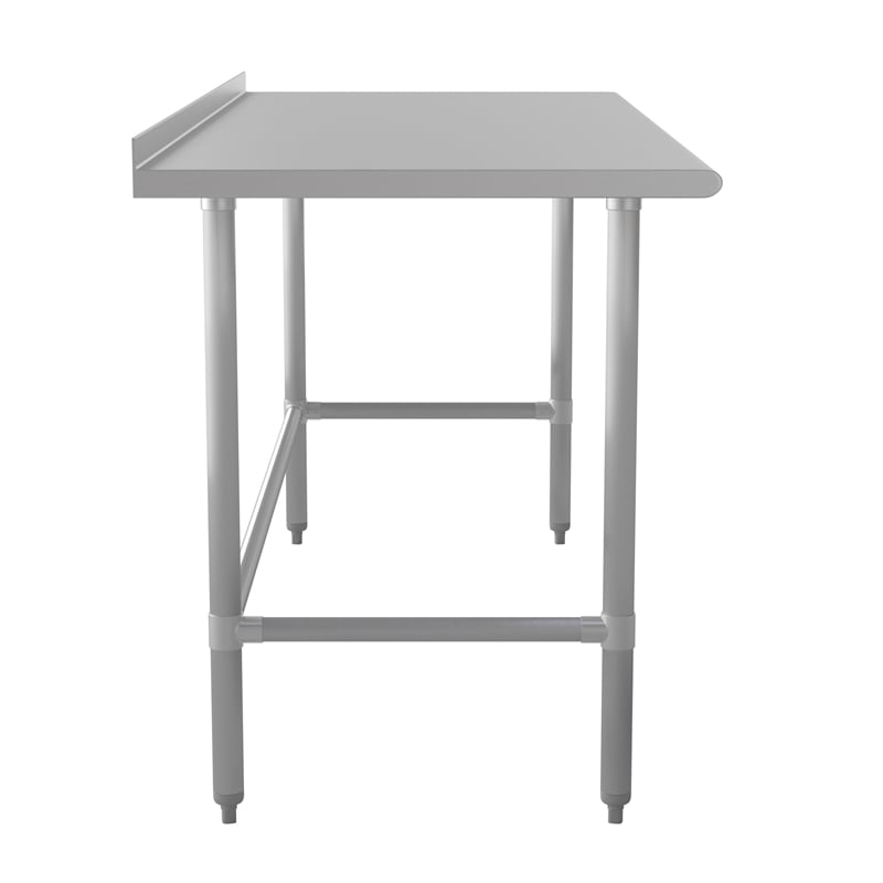Bowery Hill Commercial Stainless Steel Kitchen Prep Table with Backsplash