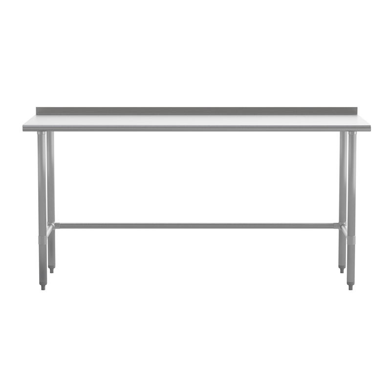 Bowery Hill Commercial Stainless Steel Kitchen Prep Table with Backsplash