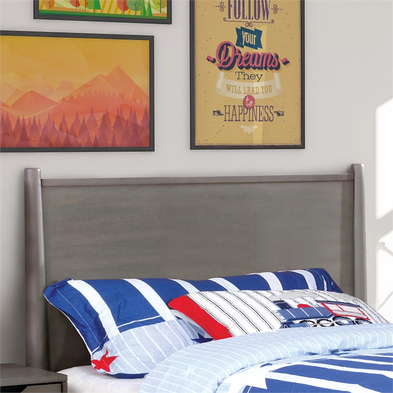 Bowery Hill Solid Wood Twin Platform Bed in Gray Finish