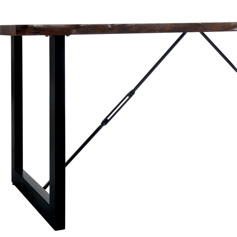 Bowery Hill Industrial 3-Piece Extendable Dining Set in Walnut Finish