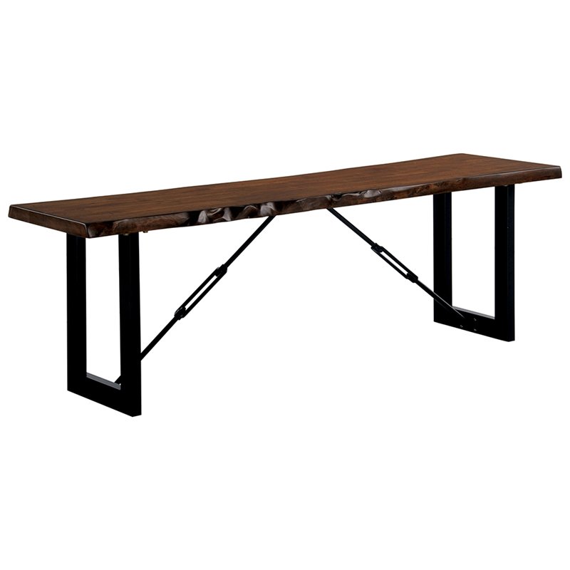 Bowery Hill Industrial 3-Piece Extendable Dining Set in Walnut Finish