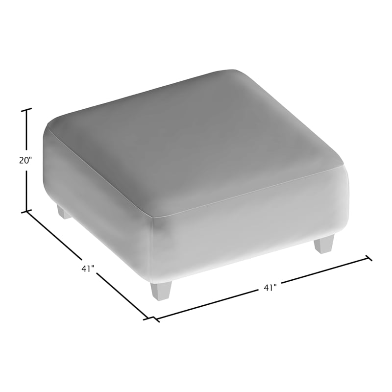 Bowery Hill Microfiber Upholstered Ottoman in Gray