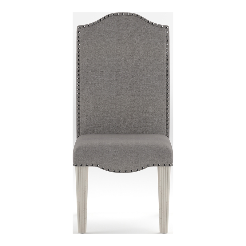 Bowery Hill Fabric Side Chair in Antique White (Set of 2)