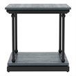 Bowery Hill Transitional Wood End Table in Antique Blue with Open Shelf