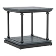 Bowery Hill Transitional Wood End Table in Antique Blue with Open Shelf