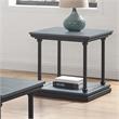 Bowery Hill Transitional Wood End Table in Antique Blue with Open Shelf