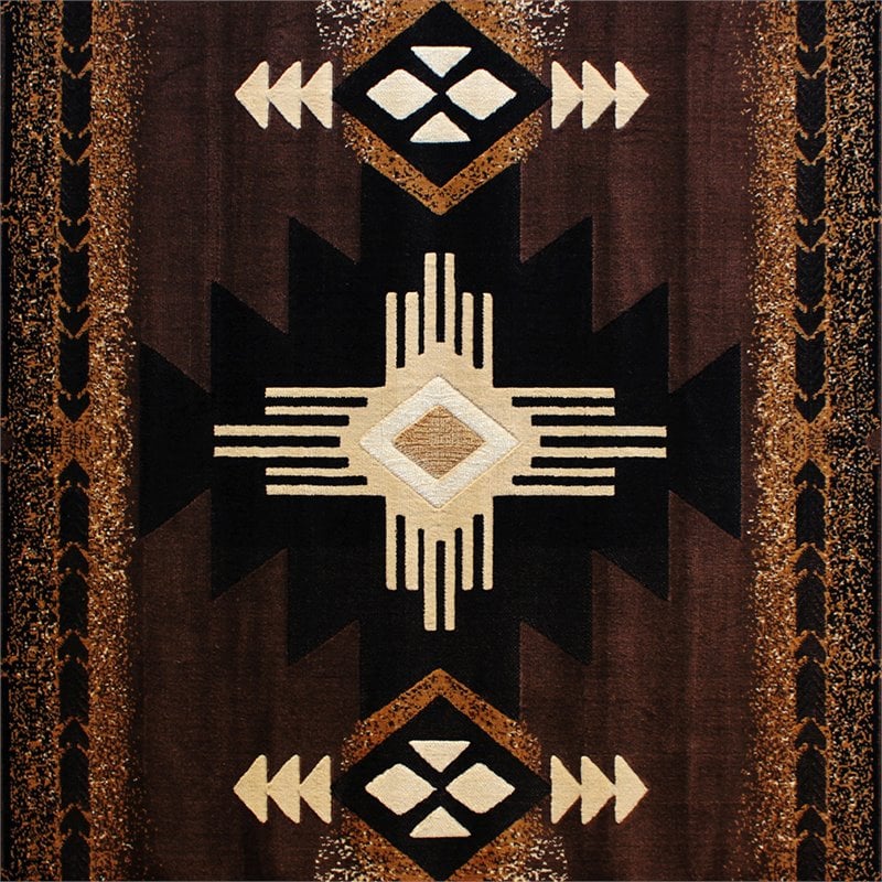 Bowery Hill Mohave 5 x 7 ft Olefin Area Rug in Chocolate