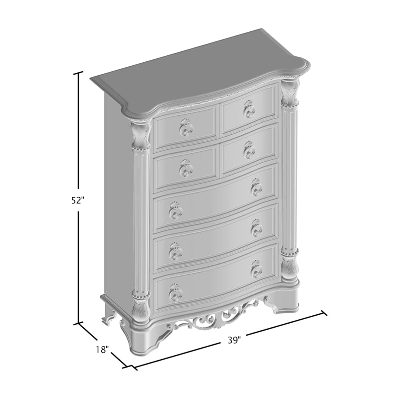 Bowery Hill Transitional 5-Drawer Wooden Chest in Brown Cherry Finish