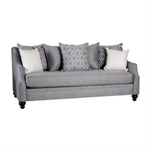 Bowery Hill Transitional Gray Fabric Upholstered Sofa with Burlap Weave