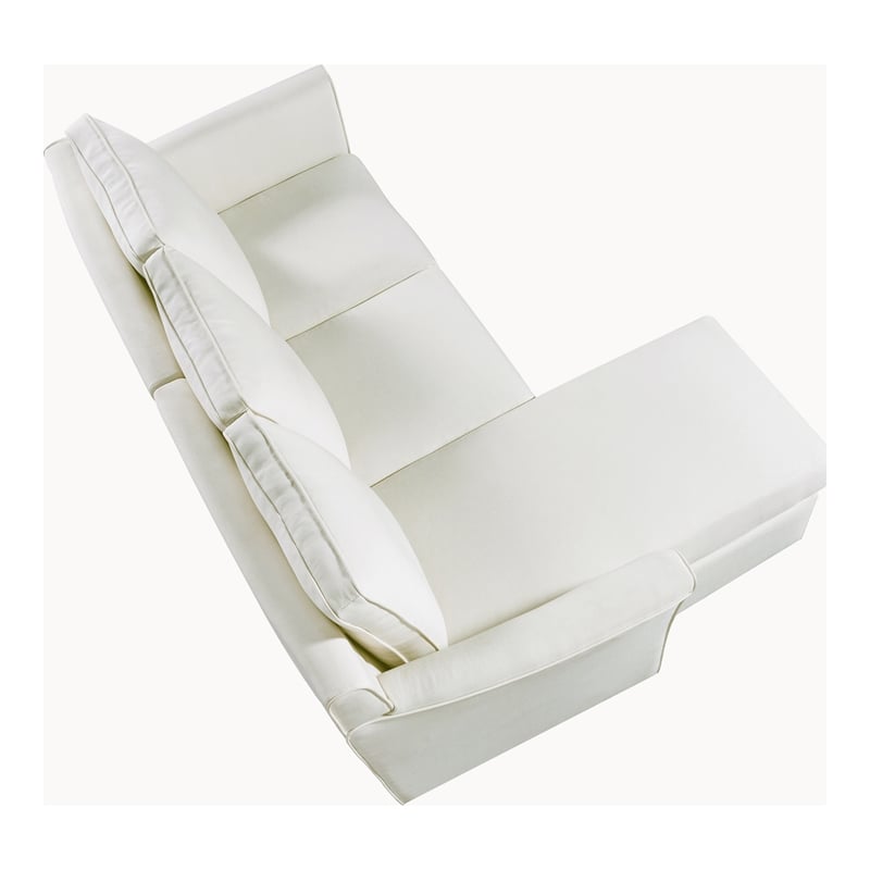 Bowery Hill Fabric Reversible Modular Sectional in Cream for Small Spaces