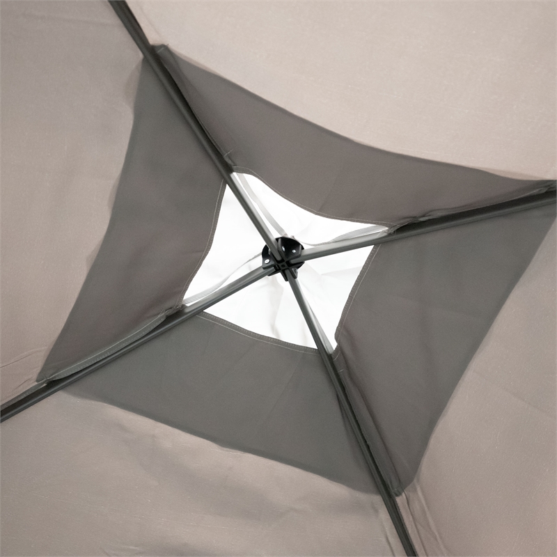 Bowery Hill 10' Pop-Up Outdoor Gazebo with Wind Vent in Brown Fabric