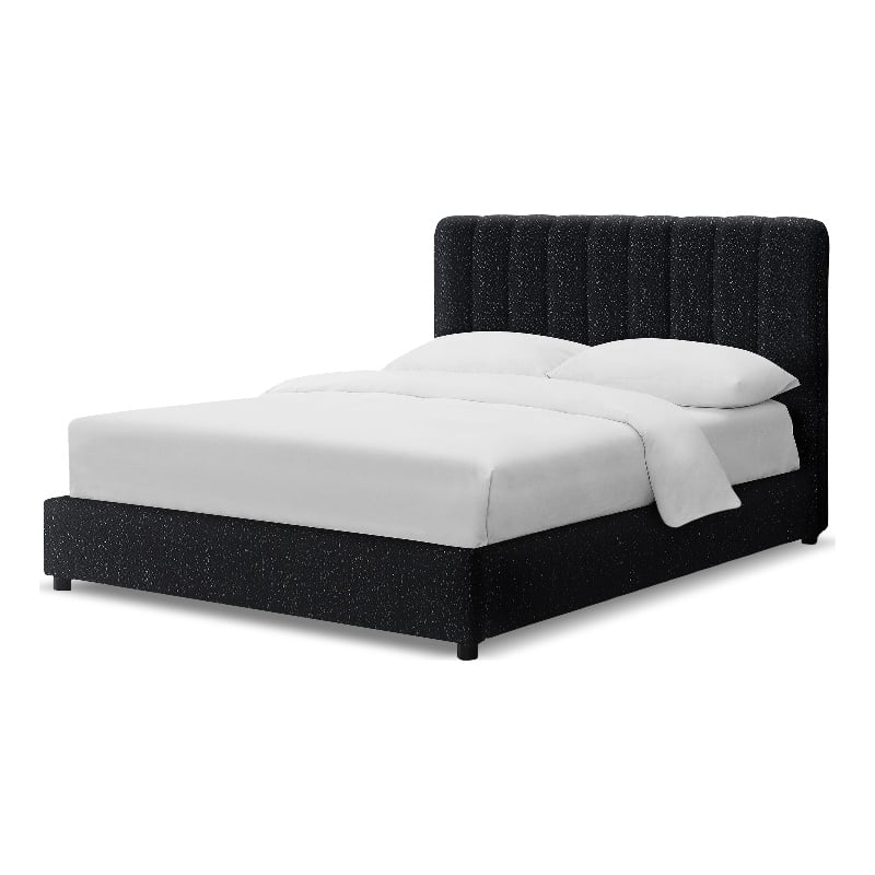 Bowery Hill Upholstered Boucle Eastern King Bed with Channel Tufting