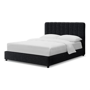 Bowery Hill Upholstered Boucle Eastern King Bed with Channel Tufting