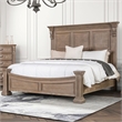 Bowery Hill Traditional Queen Bed in Weathered Oak with Reeded Posts