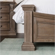 Bowery Hill Traditional Queen Bed in Weathered Oak with Reeded Posts