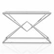 Bowery Hill Contemporary Metal Sofa Table with Glass Top & Chrome Plating