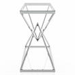 Bowery Hill Contemporary Metal Sofa Table with Glass Top & Chrome Plating