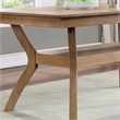 Bowery Hill Solid Wood Rectangular Dining Table in Natural Finish with Shelf
