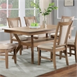 Bowery Hill Solid Wood Rectangular Dining Table in Natural Finish with Shelf