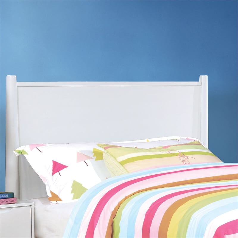 Bowery Hill Solid Wood Twin Platform Bed in White with Mid-Century Design