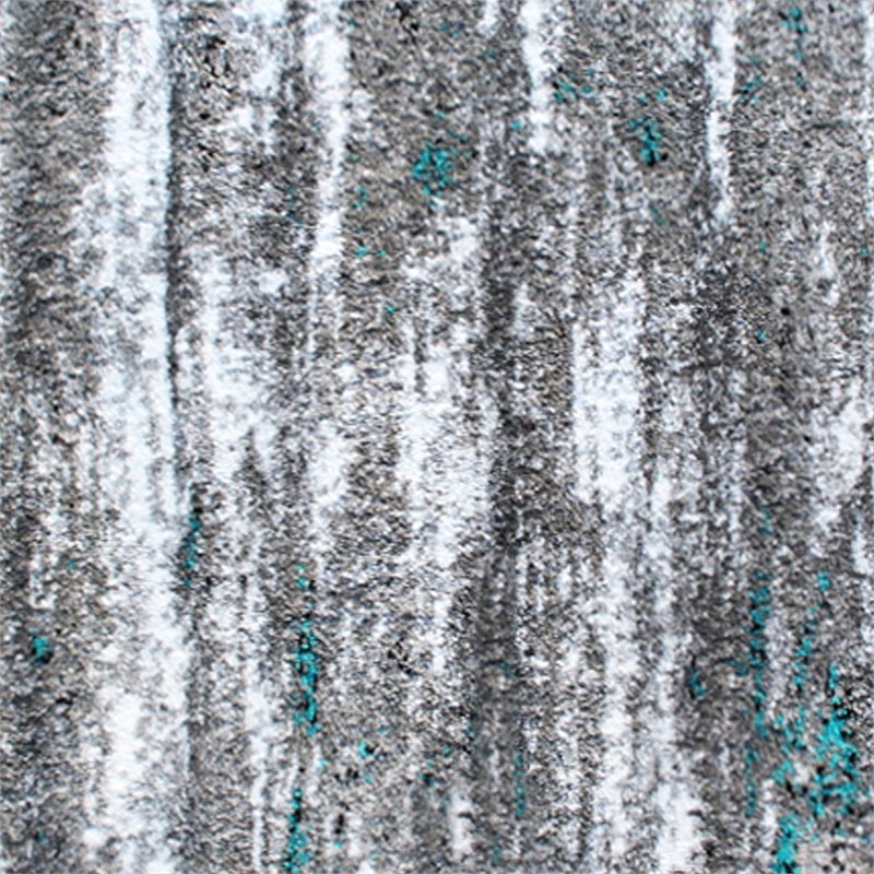 Bowery Hill 31.2 x 186 in Distressed Olefin Area Rug in Turquoise
