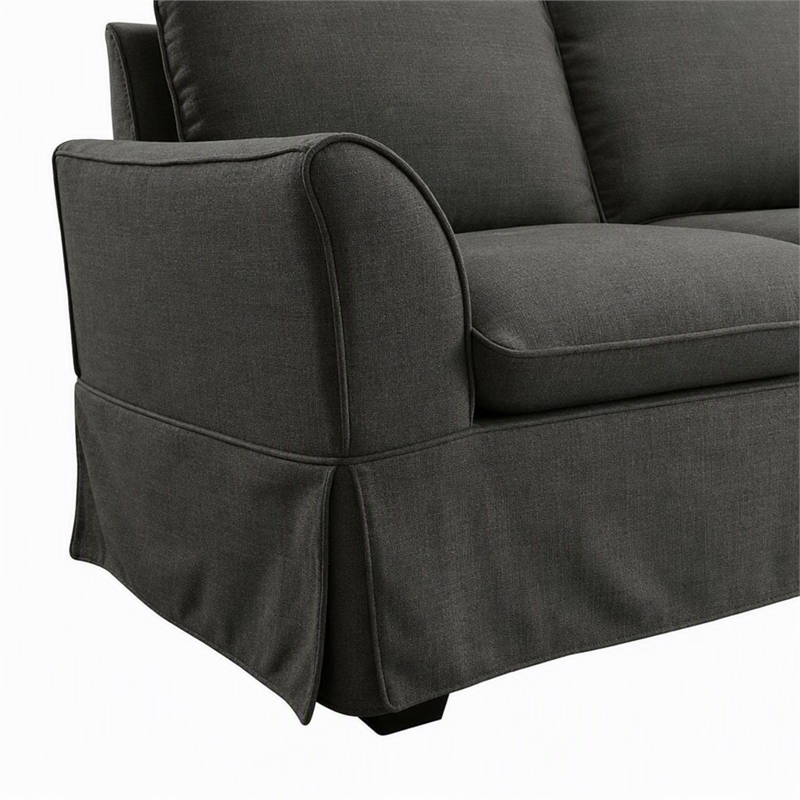 Bowery Hill Fabric Upholstery Loveseat in Grey