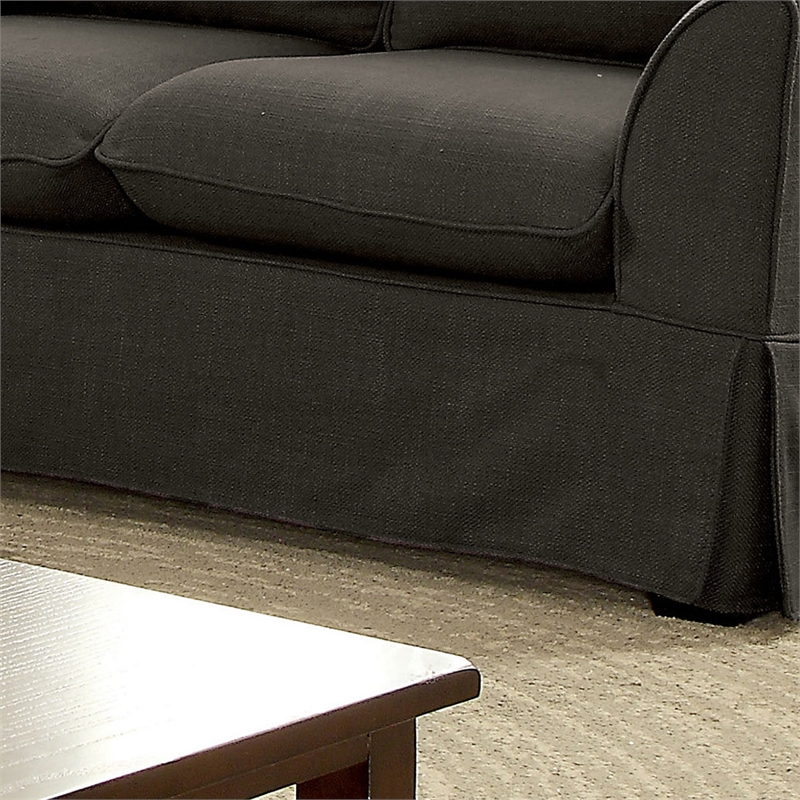 Bowery Hill Fabric Upholstery Loveseat in Grey