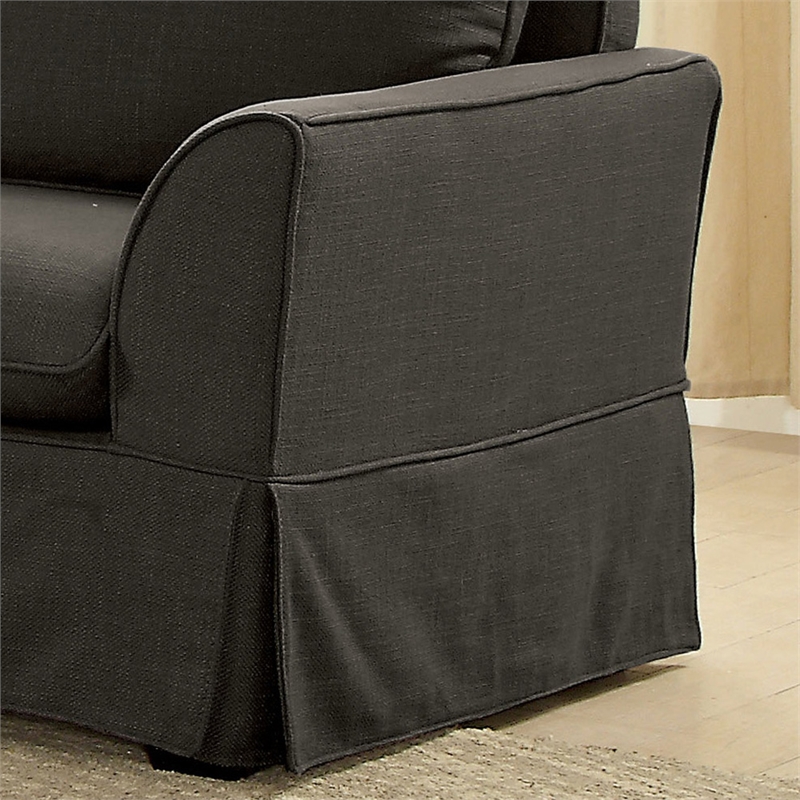 Bowery Hill Fabric Upholstery Loveseat in Grey