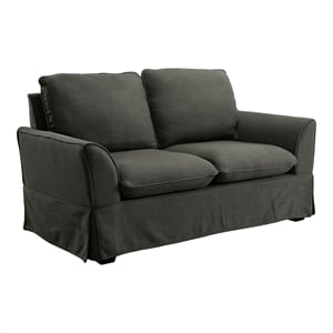 Bowery Hill Fabric Upholstery Loveseat in Grey