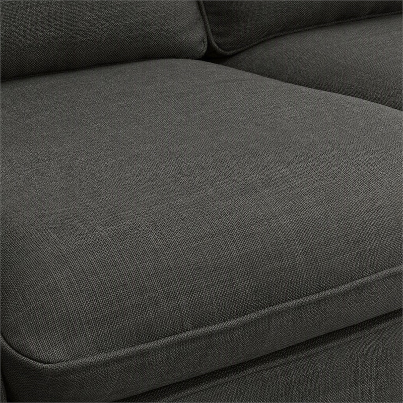 Bowery Hill Fabric Upholstery Loveseat in Grey