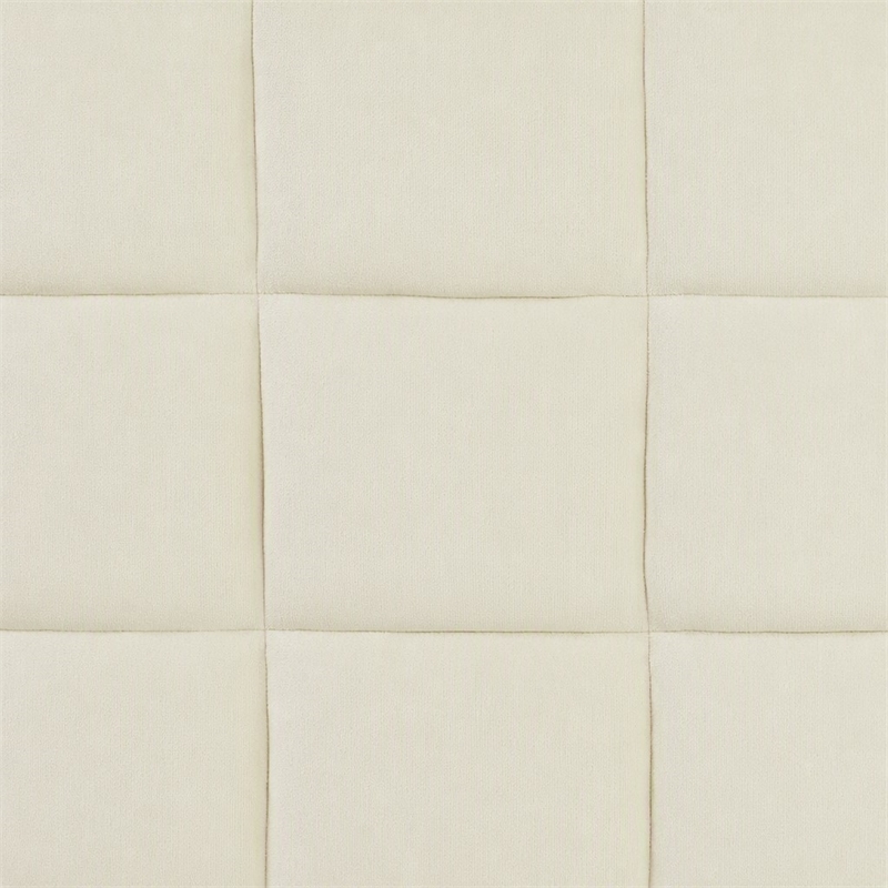 Bowery Hill Tufted Fabric Upholstered Full/Queen Headboard in Ivory