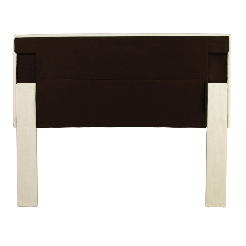 Bowery Hill Tufted Fabric Upholstered Full/Queen Headboard in Ivory