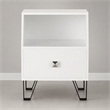 Bowery Hill Modern Wood Storage End Table in White with Drawer