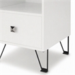 Bowery Hill Modern Wood Storage End Table in White with Drawer