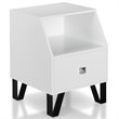Bowery Hill Modern Wood Storage End Table in White with Drawer