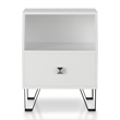Bowery Hill Modern Wood Storage End Table in White with Drawer