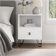 Bowery Hill Modern Wood Storage End Table in White with Drawer