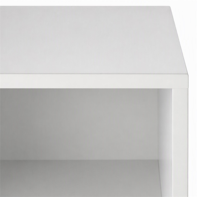 Bowery Hill Modern Wood Storage End Table in White with Drawer