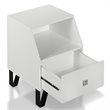 Bowery Hill Modern Wood Storage End Table in White with Drawer