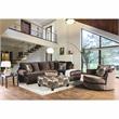 Bowery Hill Transitional Microfiber Sectional in Brown with Chaise