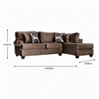 Bowery Hill Transitional Microfiber Sectional in Brown with Chaise