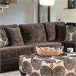 Bowery Hill Transitional Microfiber Sectional in Brown with Chaise