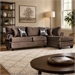 Bowery Hill Transitional Microfiber Sectional in Brown with Chaise