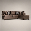 Bowery Hill Transitional Microfiber Sectional in Brown with Chaise